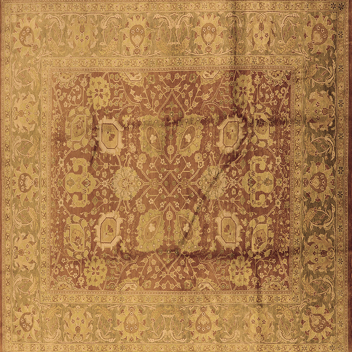 Square Oriental Brown Traditional Rug, urb893brn