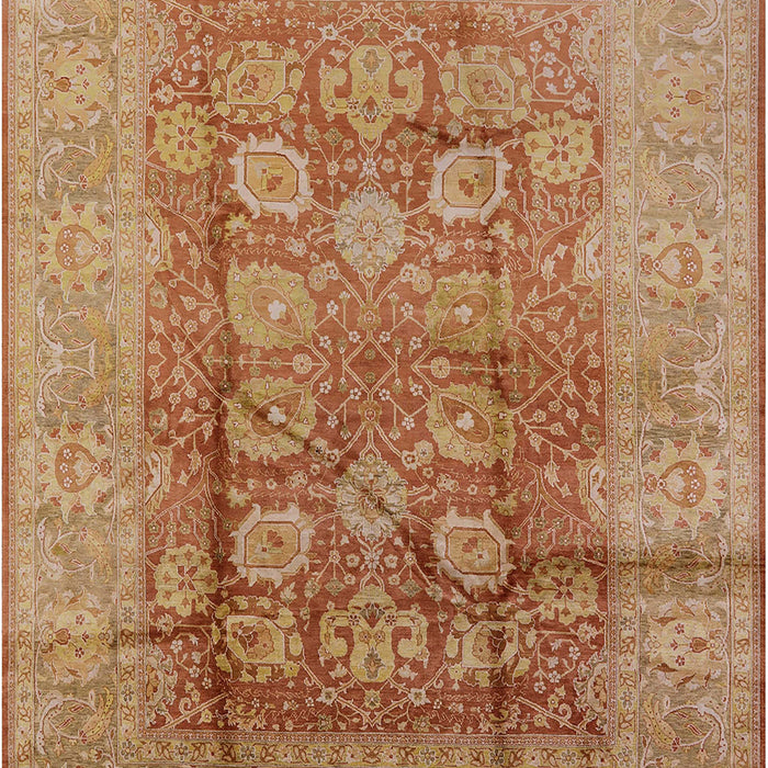 Mid-Century Modern Mahogany Brown Oriental Rug, urb893