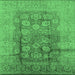 Square Oriental Emerald Green Traditional Rug, urb893emgrn