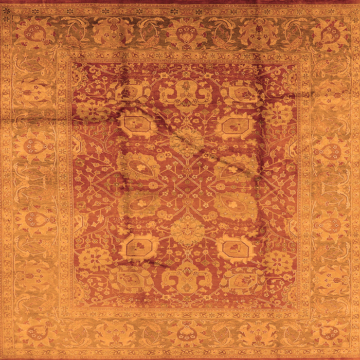 Square Oriental Orange Traditional Rug, urb893org
