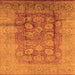 Square Oriental Orange Traditional Rug, urb893org