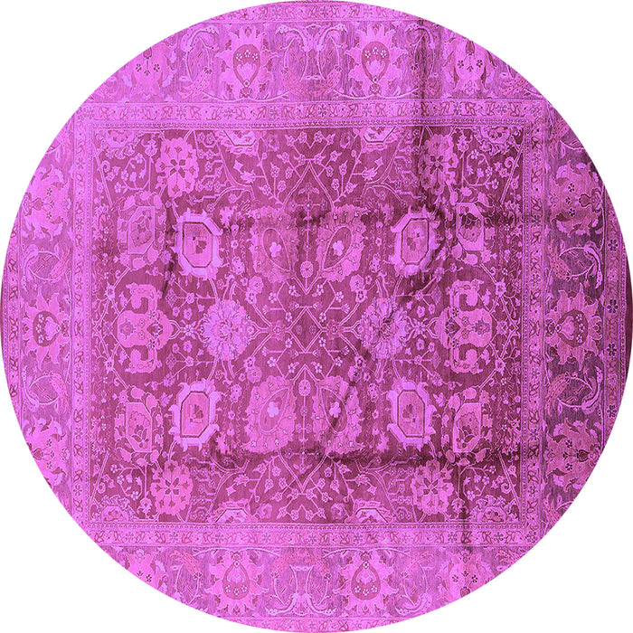 Round Oriental Purple Traditional Rug, urb893pur