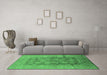 Machine Washable Oriental Emerald Green Traditional Area Rugs in a Living Room,, wshurb893emgrn