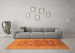 Machine Washable Oriental Orange Traditional Area Rugs in a Living Room, wshurb893org