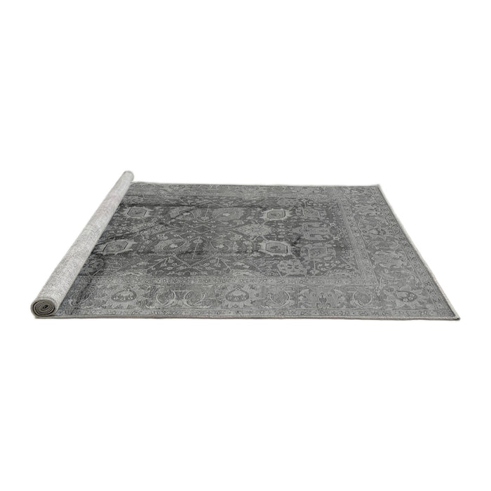 Sideview of Machine Washable Oriental Gray Traditional Rug, wshurb893gry
