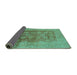 Sideview of Oriental Turquoise Traditional Rug, urb893turq