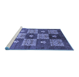Sideview of Machine Washable Oriental Blue Industrial Rug, wshurb894blu