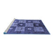 Sideview of Machine Washable Oriental Blue Industrial Rug, wshurb894blu