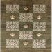 Square Mid-Century Modern Brown Oriental Rug, urb894