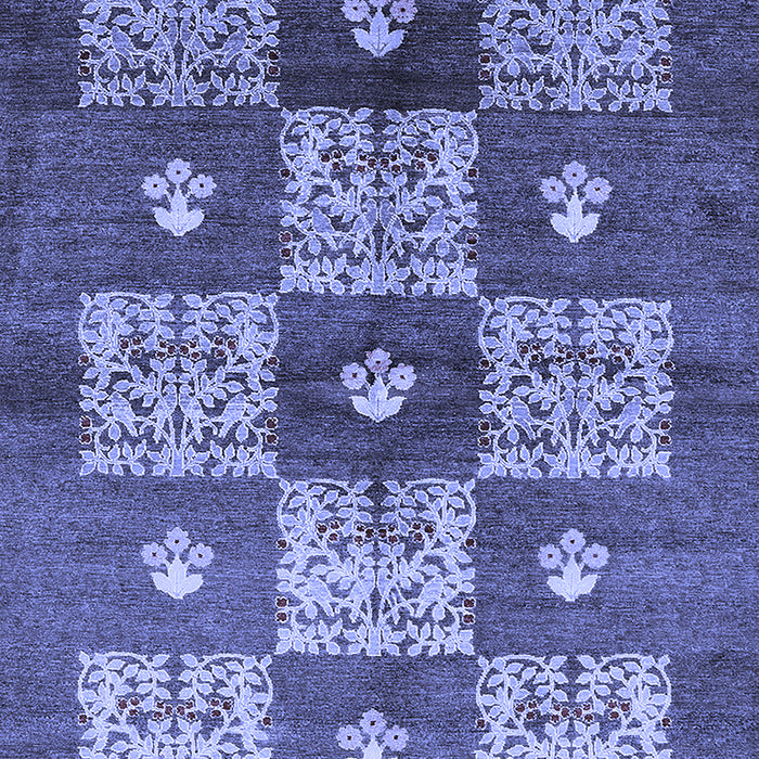 Machine Washable Oriental Blue Industrial Rug, wshurb894blu