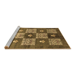 Sideview of Machine Washable Oriental Brown Industrial Rug, wshurb894brn