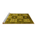 Sideview of Machine Washable Oriental Yellow Industrial Rug, wshurb894yw