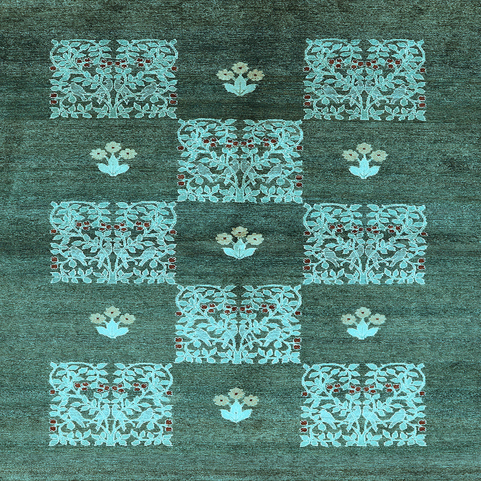 Square Oriental Light Blue Industrial Rug, urb894lblu