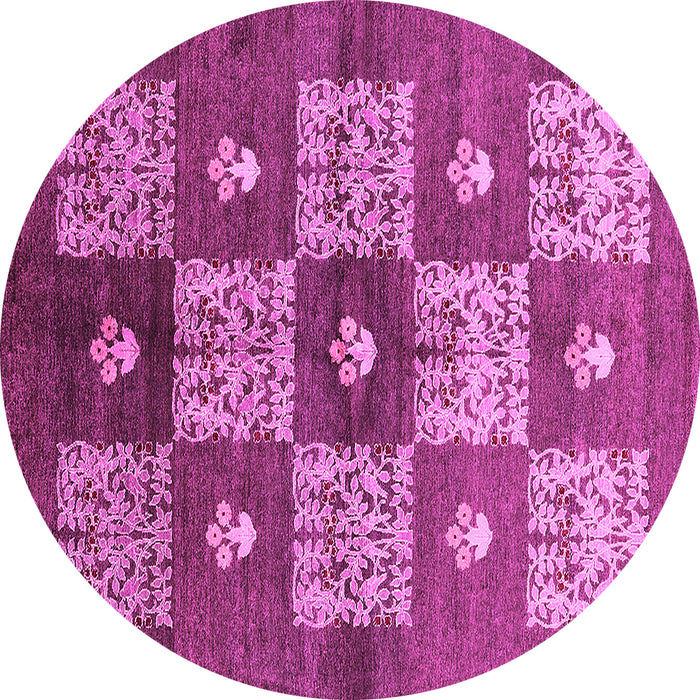 Round Oriental Pink Industrial Rug, urb894pnk
