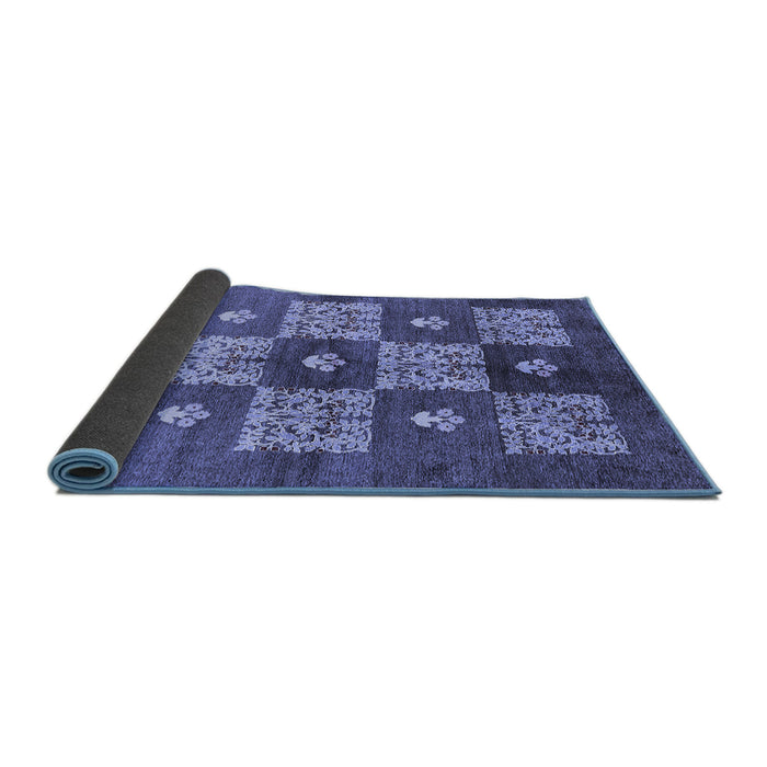 Sideview of Oriental Blue Industrial Rug, urb894blu