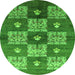 Round Oriental Green Industrial Rug, urb894grn