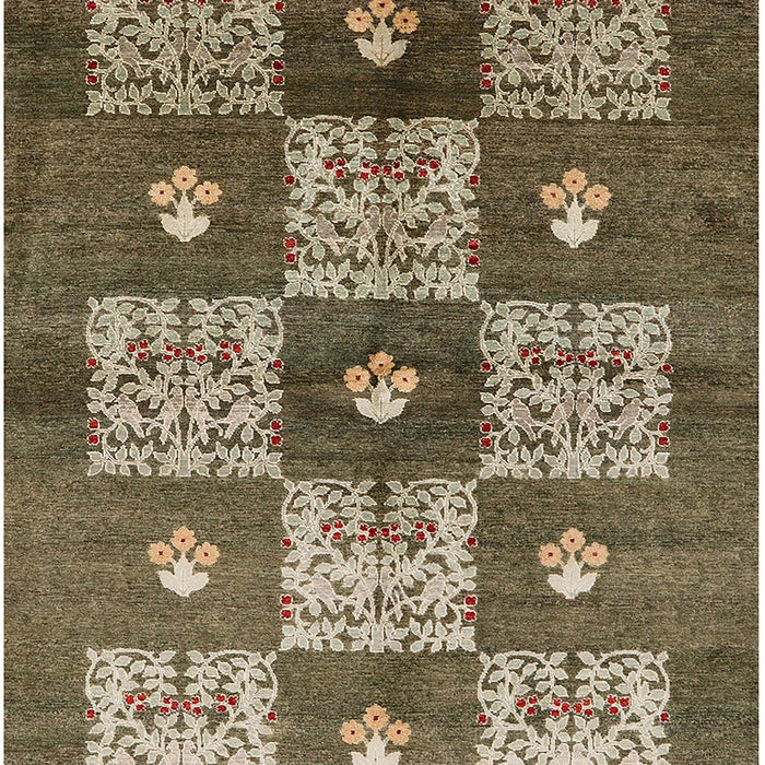 Mid-Century Modern Brown Oriental Rug, urb894