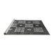 Sideview of Machine Washable Oriental Gray Industrial Rug, wshurb894gry