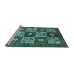 Sideview of Machine Washable Oriental Light Blue Industrial Rug, wshurb894lblu