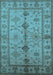 Machine Washable Oriental Light Blue Traditional Rug, wshurb895lblu