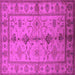 Square Machine Washable Oriental Pink Traditional Rug, wshurb895pnk