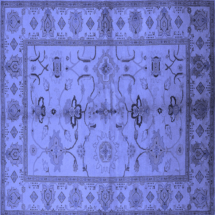 Square Oriental Blue Traditional Rug, urb895blu