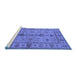 Sideview of Machine Washable Oriental Blue Traditional Rug, wshurb895blu