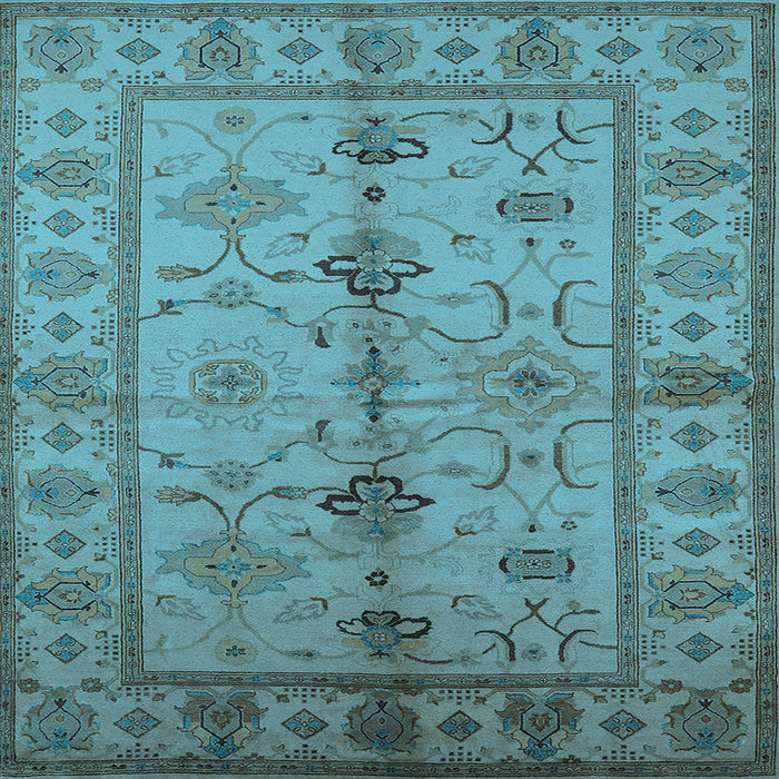Square Oriental Light Blue Traditional Rug, urb895lblu