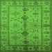 Square Oriental Green Traditional Rug, urb895grn