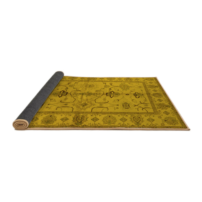 Sideview of Oriental Yellow Traditional Rug, urb895yw