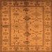 Square Oriental Orange Traditional Rug, urb895org