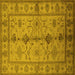 Square Oriental Yellow Traditional Rug, urb895yw
