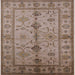 Square Mid-Century Modern Sienna Brown Oriental Rug, urb895