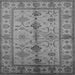 Square Machine Washable Oriental Gray Traditional Rug, wshurb895gry