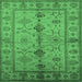 Square Oriental Emerald Green Traditional Rug, urb895emgrn