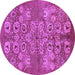 Round Machine Washable Oriental Purple Industrial Area Rugs, wshurb896pur