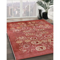 Mid-Century Modern Sunrise Orange Oriental Rug, urb896