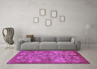 Machine Washable Oriental Purple Industrial Rug, wshurb896pur