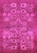 Machine Washable Oriental Pink Industrial Rug, wshurb896pnk