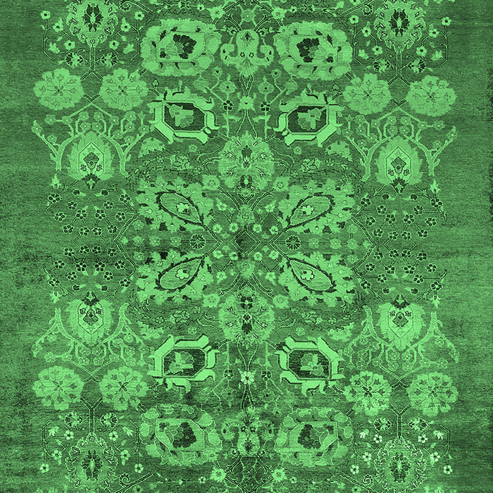 Machine Washable Oriental Emerald Green Industrial Area Rugs, wshurb896emgrn