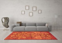 Machine Washable Oriental Orange Industrial Rug, wshurb896org