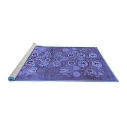 Sideview of Machine Washable Oriental Blue Industrial Rug, wshurb896blu