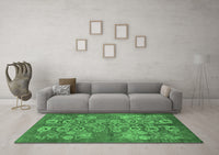 Machine Washable Oriental Emerald Green Industrial Rug, wshurb896emgrn