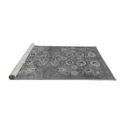 Sideview of Machine Washable Oriental Gray Industrial Rug, wshurb896gry