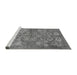 Sideview of Machine Washable Oriental Gray Industrial Rug, wshurb896gry