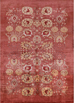 Mid-Century Modern Sunrise Orange Oriental Rug, urb896