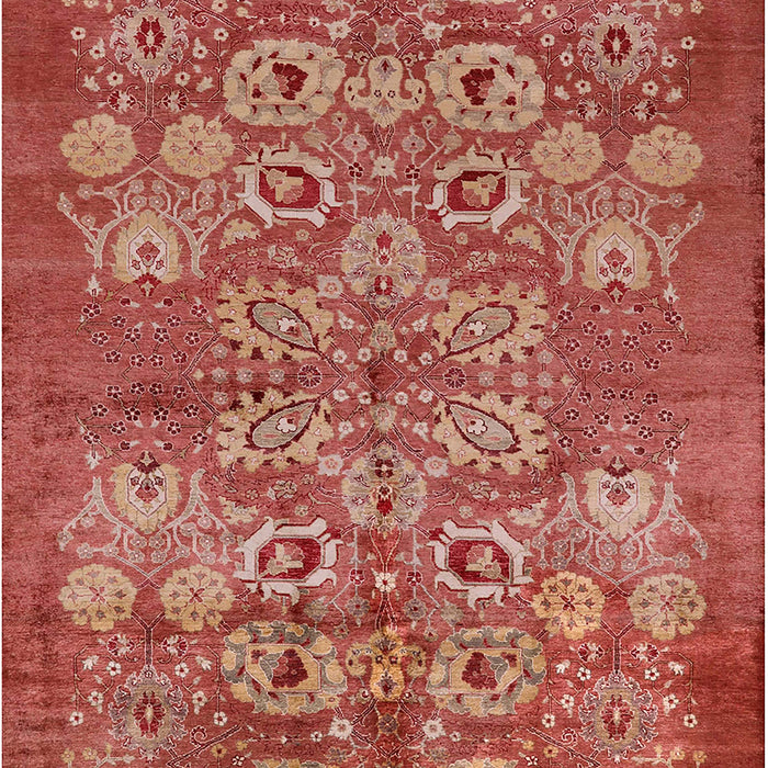 Mid-Century Modern Sunrise Orange Oriental Rug, urb896