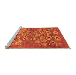 Sideview of Machine Washable Oriental Orange Industrial Area Rugs, wshurb896org