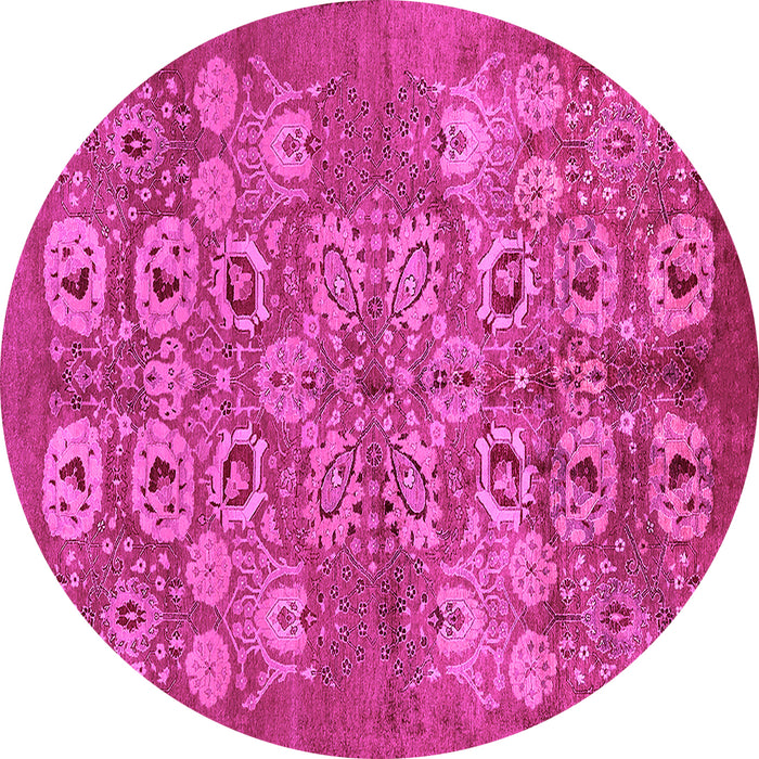 Round Oriental Pink Industrial Rug, urb896pnk