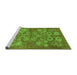 Sideview of Machine Washable Oriental Green Industrial Area Rugs, wshurb896grn